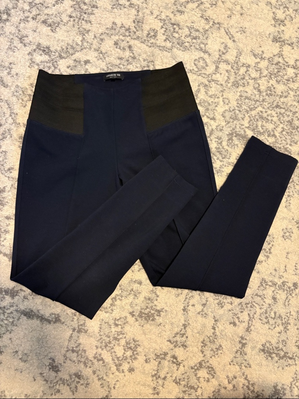Lafayette 148 New York Women’s Nolita Navy Blue Elastic Waistband Legging